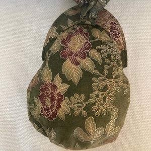 C.1990s Michelle LaLonde Suede Dark Green Wristlet Handbag NWOT